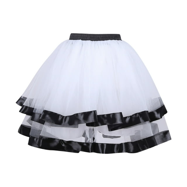Gibobby faldas largas de mujer elegantes de Navidad para mujer, disfraz de fiesta navideña, faldas de ballet TuTu(Blanco, Talla única)