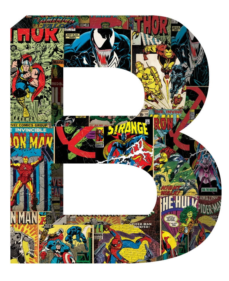 Marvel Superhero Retro Comics Wooden Letter 'B' with Hooks - Walmart.com