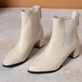 thumbnail image 6 of Tawop Womens Boots Chunky Low Heel Winter Pointy Toe Fall Boots, 6 of 7