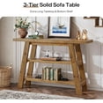thumbnail image 6 of Tribesigns Solid Wood Console Table, 47.24" Long Farmhouse Entryway Table with 3-Tier Shelves, Rectangular Couch Tables Behind Sofa, Narrow Accent Tables for Hallway, Entrance, Foyer, Living Room, 6 of 10