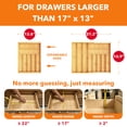thumbnail image 4 of PLUMEBAY Bamboo Silverware Drawer Organizer with Labels, Expandable Kitchen Utensil Tray for Cutlery, Spoons and Knives, 10 Slot Drawer Organizer (Natural), 4 of 7