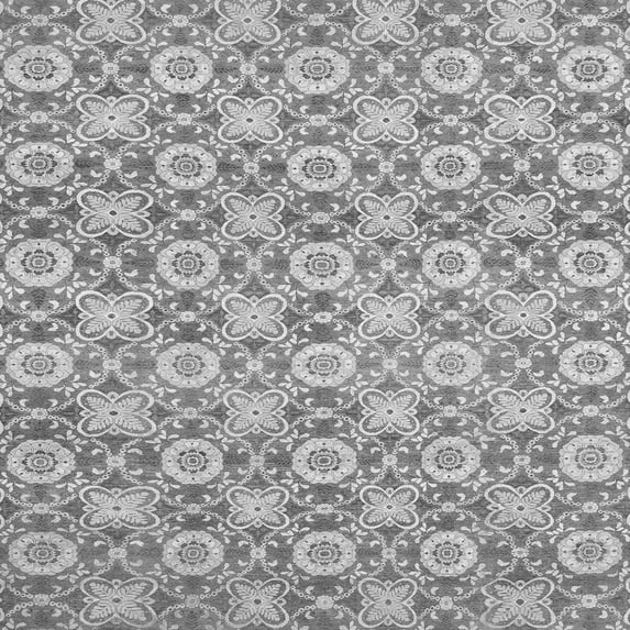 Ahgly Company Indoor Square Abstract Gray Modern Area Rugs, 5' Square