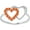 White, variant on 925 Sterling Silver 14K Rose Gold Plating Round Cut Gemstone Orange Sapphire Double Heart Shape Valentine's Day Special Engagement Ring For Women