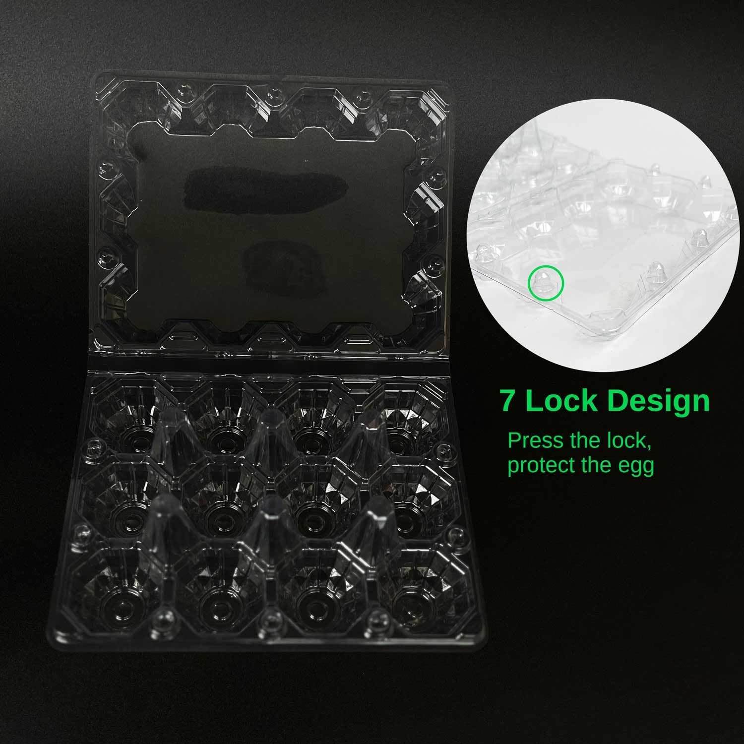 Neighborly Nook 50-Pack of 12-Count Plastic Egg Cartons – Bulk Clear Reusable Egg Containers Holds Chicken Eggs | Egg Cartons Cheap Bulk, Eggs 12 Count,Suitable for farms, markets and families.