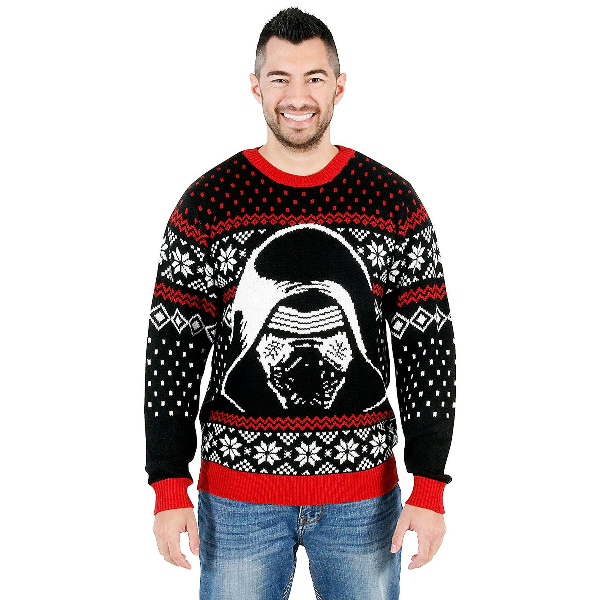 Holiday Hype Men's Festive Ugly Christmas Holiday Pull Over Sweater, 80s  Roller Skate Raptor, Large 