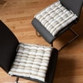 thumbnail image 4 of Fabstyles Broadway Stripe Chair Cushions Set of 4 Thick Outdoor Patio Chair Pads 16 x 16 Perfect for Dining, Kitchen, Office Tufted Durable Cotton Fabric Machine Washable, 4 of 6