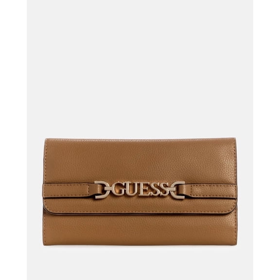 GUESS Women's Rhiannon Fold-Over Clutch Cognac Wallet