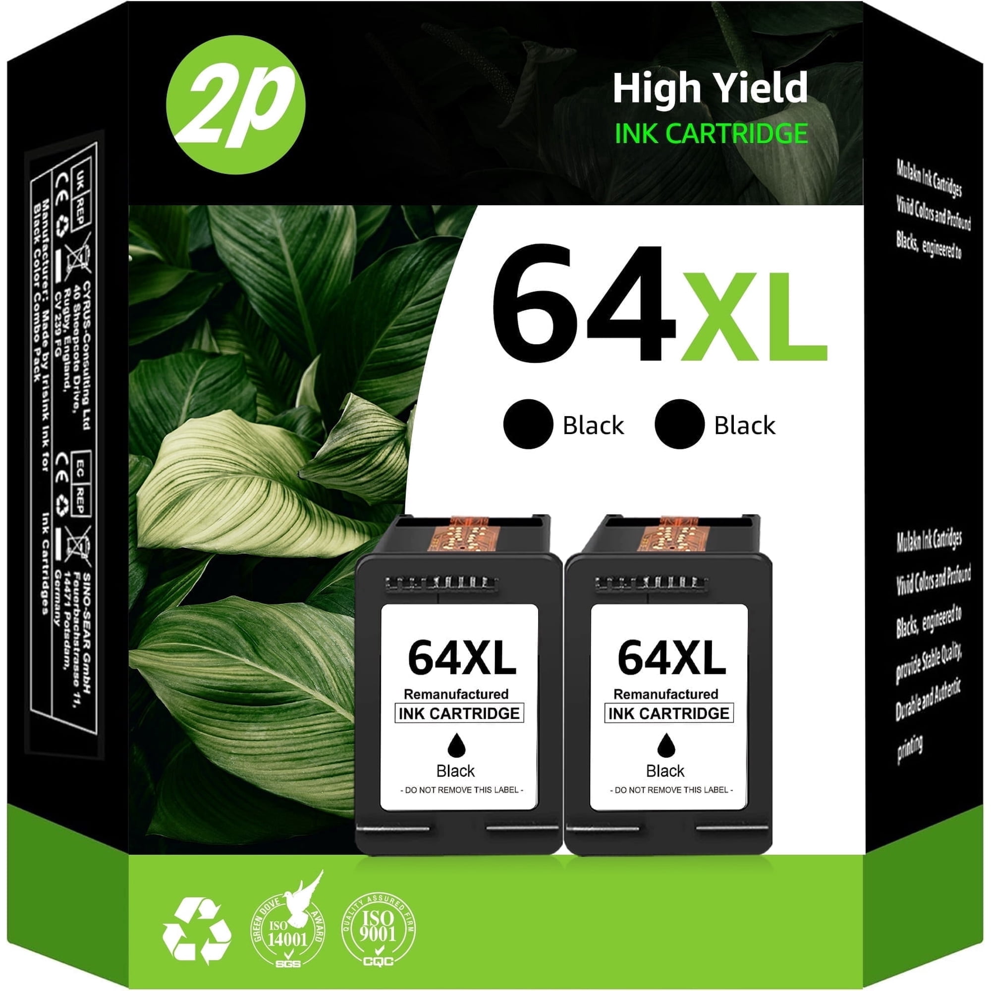 64xl black ink cartridge compatible for HP64 black ink cartridge for Envy Photo 7858 7855 7155 6255
