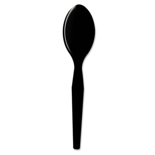 Dixie Plastic Cutlery Heavy Mediumweight Teaspoons Black 1 000 /carton (DIX TM517)