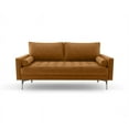 thumbnail image 3 of Enor Furniture Gresham 70" Upholstered Modern Velvet Sofa in Ginger Brown, 3 of 5
