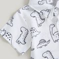 thumbnail image 4 of LYMAYTER Newborn Boys Shirt Outfits 2PCS Baby Print Short Sleeve Shirt + Shorts Set for 6 M-3 T, 4 of 9