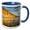 Blue/White, variant on 3drose, Usa, California, La Jolla, Torrey Pines State Beach Reflections, 11oz Two-tone Blue Mug