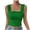 C-Green805, variant on DHFJKG Women's Crop Tank Top Square Neck Sexy Slim Fit Sleeveless Textured Beach Shirts Solid Color Basic Cami Shirt Summer Stylish Tops