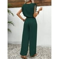 thumbnail image 6 of Musefolio Women's Summer Suit Casual Fashion Ruffles Waistband Wide Leg Jumpsuit One-piece Dress S-XL, 6 of 6