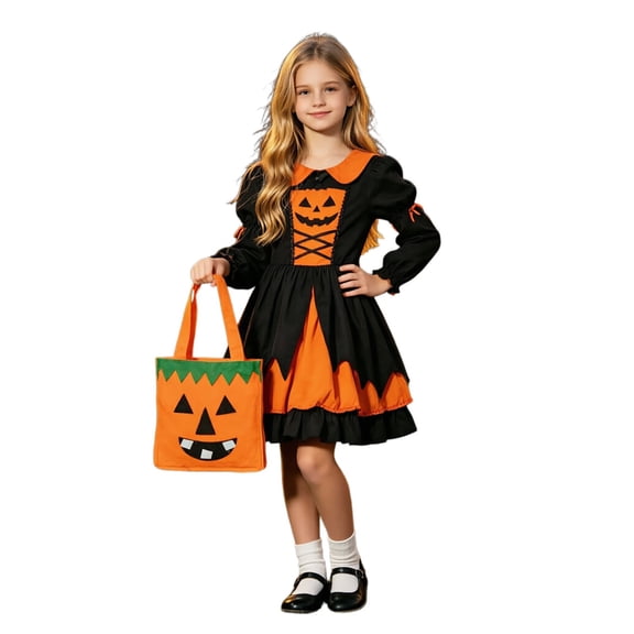 Soft Fabric Bat Pumpkin Kids Candy Tote, Open Top Portable Storage Bag Halloween Party Trick Or Treat