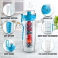 thumbnail image 5 of Zulay Kitchen Portable Water Bottle with Fruit Infuser 34 oz - Lake Blue, 5 of 7