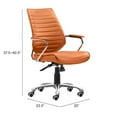 thumbnail image 3 of ZUO Enterprise Low Back Office Chair Orange, 3 of 10