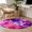 Pink/Purple, variant on Round Area Rug 8 Ft, Watercolor Flowers Washable Non-Slip Circle Carpet for Living Room/Bedroom, Spring Floral Country Pink Purple Collection Low-Profile Large Area Rugs for Indoor
