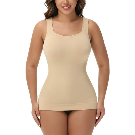 MANIFIQUE Compression Tank Cami - Tummy and Waist Control Body Shapewear Camisole for Women