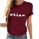thumbnail image 4 of Tops de Cuello Alto para las Mujeres Amante Impreso Camiseta Cuello Redondo Manga Corta, Poliéster Spandex, 4 of 7