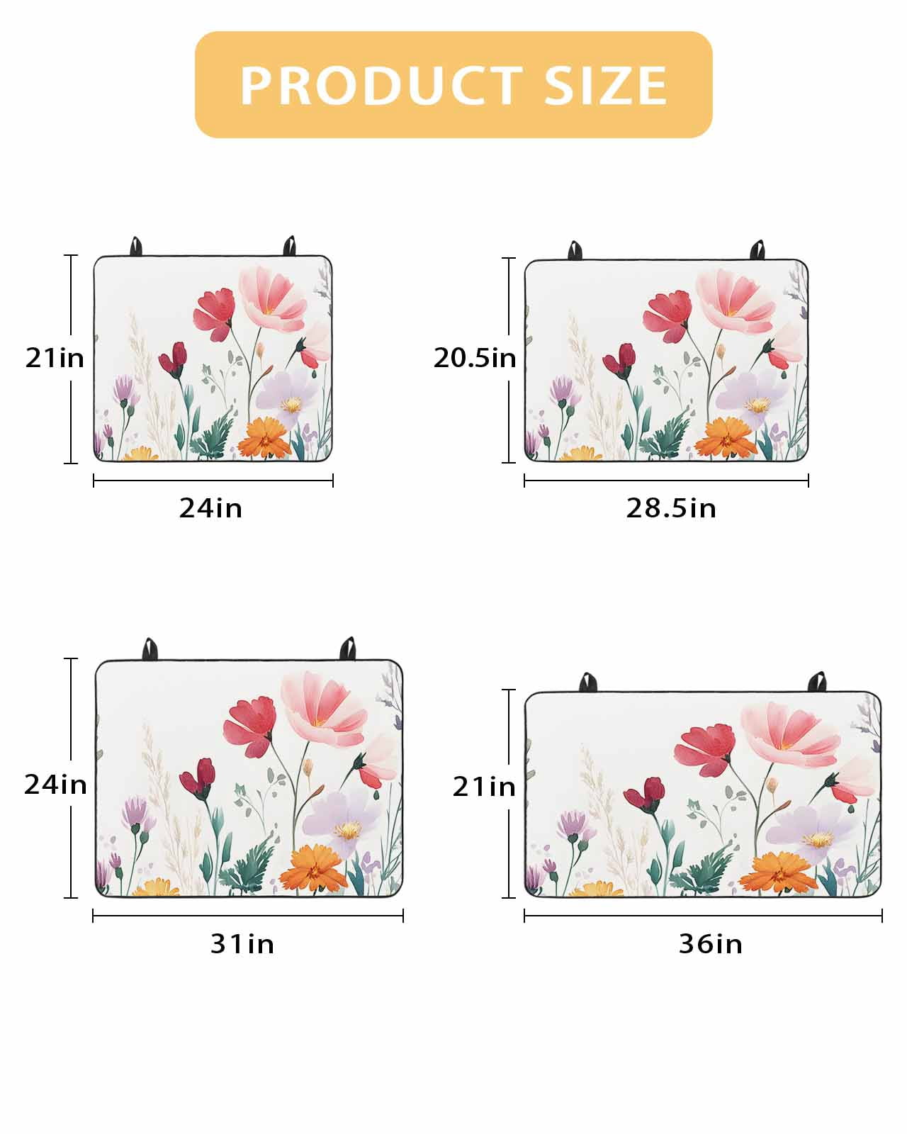 nqOlkjepod Large Induction Cooktop Protector Mat 24"x21", Spring Floral Stove Top Covers for Electric Stove, Watercolor Flower Botanical Decorative Stove Burner Cover Mats, Glass Top Stove Cover