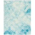 thumbnail image 2 of Safavieh Dip Dye Leighton Geometric Wool Area Rug, Turquoise/Ivory, 8' x 10', 2 of 12