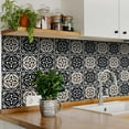thumbnail image 4 of Mi Alma Black and White Tile Stickers Peel and Stick Tile Stickers 24 PC Set backsplash Tile Decals Bathroom & Kitchen Vinyl Wall Decals Just Peel Stick Home Decor (Stars, 5x5 Inch), 4 of 11