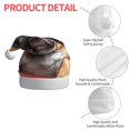 thumbnail image 4 of KLL Christmas Hats for Adults Plush French Bulldog In Sunglasses Print Santa Hat Xmas Fluffy Santa Claus Hat for Women Men, 4 of 6