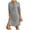 Gray, variant on Womens 3/4 Sleeve Dresses Plus Size T Shirt V Neck Casual Summer Solid Color Tunic Tops
