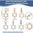 thumbnail image 2 of 1 Box 16Pcs Star of David Charm Star Pendant Charms 14K Gold & Platinum Plated Brass Cubic Zirconia, 2 of 9