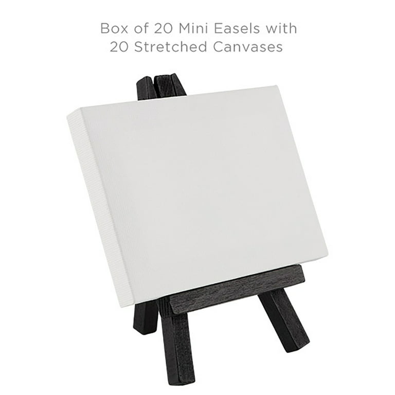 8 x 8 Stretched Canvas with 10.5 Tabletop Stand A-Frame Artist Easel Kit  (Pack of 6), 8” x 8” - 10.5” Easel - King Soopers