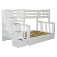 Bedz King Stairway Bunk Bed with Storage Drawers, Twin over Full, Wood