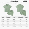 thumbnail image 2 of Usaibhir Baby Boy Cotton Linen Shorts Set Solid Color Short Sleeve Button Down T-Shirt Tops and Shorts Summer Outfit Clothes 12M-5T, 2 of 11