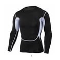 thumbnail image 4 of Soidarity Camisa delgada deportiva de manga larga de estilo informal de diseño Simple para hombre, camisetas estampadas de poliéster con cuello Uniforme atlético Malla Negro L Soidarity OD028984-01, 4 of 6