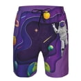 thumbnail image 4 of Yiaed Astronaut Print Men's Swim Trunks with Lining Quick Dry Sports Shorts Beach Shorts Boardshorts-XX-Large, 4 of 5