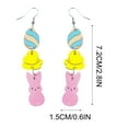 thumbnail image 3 of Wioihee Clearance Under $2.00 Personalized Earrings Set of Three Easter Gifts Wooden Pendant Earrings Jewelry for Women, 3 of 5