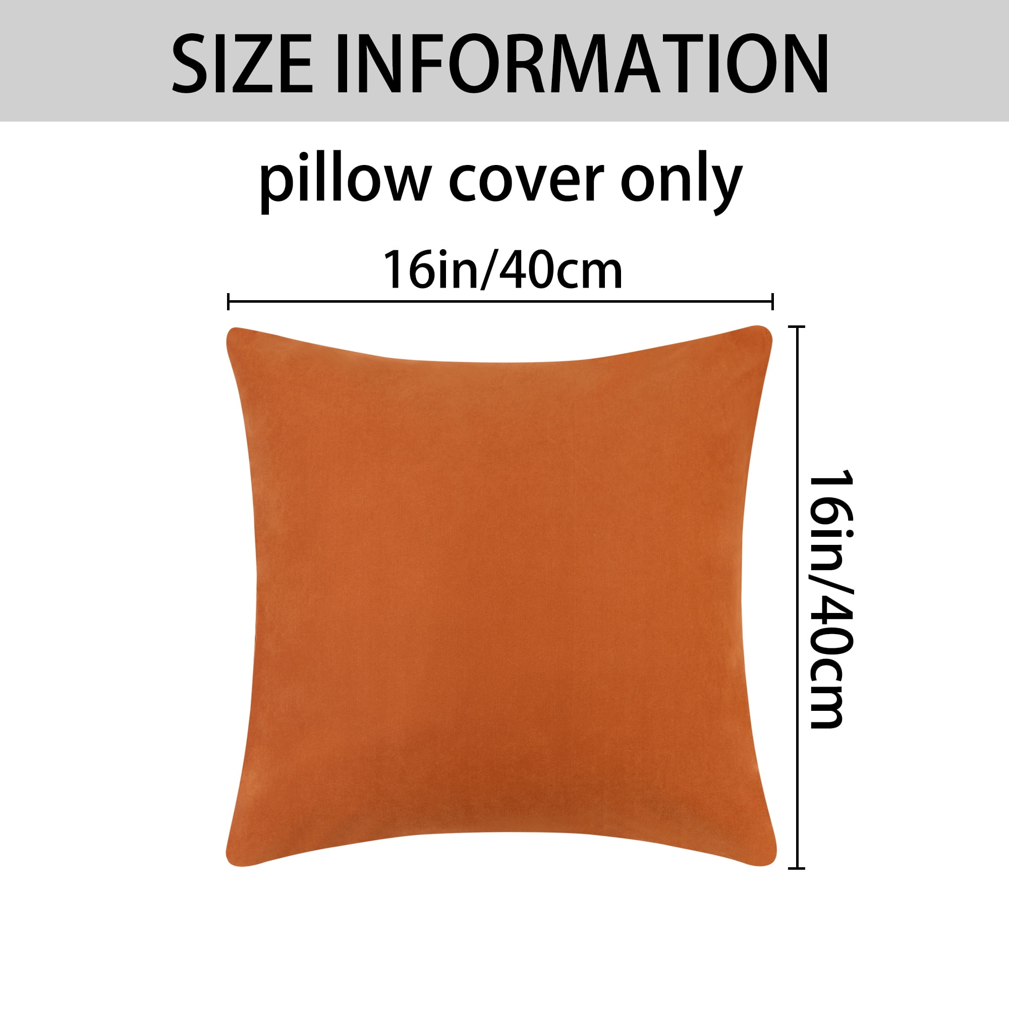 Unique Bargains 4 Pcs Solid Color Pillowcases Hidden Zipper Pillow Covers Orange 16" x 16"