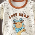 thumbnail image 5 of Nwiuh Toddler Newborn Baby Boy Outfit Short Sleeve Tops Pants Clothes Set Infant Boys Summer Winter 2PCS(Brown, 5-6 Years), 5 of 5