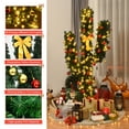 thumbnail image 5 of Costway 5Ft Pre-Lit Cactus Christmas Tree LED Lights Ball Ornaments, 5 of 11