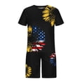 thumbnail image 4 of TIMIFIS Tenues 2 Pcs pour Hommes 4 Juillet Été Décontracté Imprimé Drapeau USA Col Rond Manches Courtes et Shorts - Printemps/été, 4 of 5