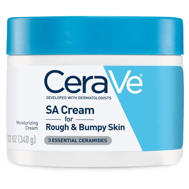 CeraVe SA Cream | 12 Ounce | Renewing Salicylic Acid Body Cream for Rough and Bumpy Skin | Fragrance Free