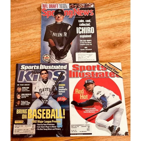3 Ichiro Suzuki Mariners Sports Illustrated SI for Kids Sporting News magazines