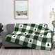 thumbnail image 2 of Balery Green White Lumberjack Plaid Manta de Franela con Dibujo, Lujo Ultra Suave y Cálido, Antipelusa y Resistente a las Arrugas para Cama, Sofá, Camping -60"x50", 2 of 6
