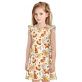 thumbnail image 1 of Balery Flower Fox Camisón de princesa para niñas, pijama de algodón con mangas abullonadas, suave y bonito.-Medium, 1 of 6