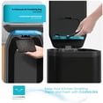 thumbnail image 3 of Home Zone Living 13 Gallon Slim Stainless Steel Kitchen Trash Can with CleanAura Odor Control and Soft Close Lid, Black, 3 of 8