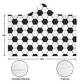 thumbnail image 3 of Wearable Blanket,Soccer Ball Pattern Hooded Wearable Sherpa Blanket for Adults & Teens,Winter Poncho Shawl Wrap Cape Thick Warm,60"x80", 3 of 5