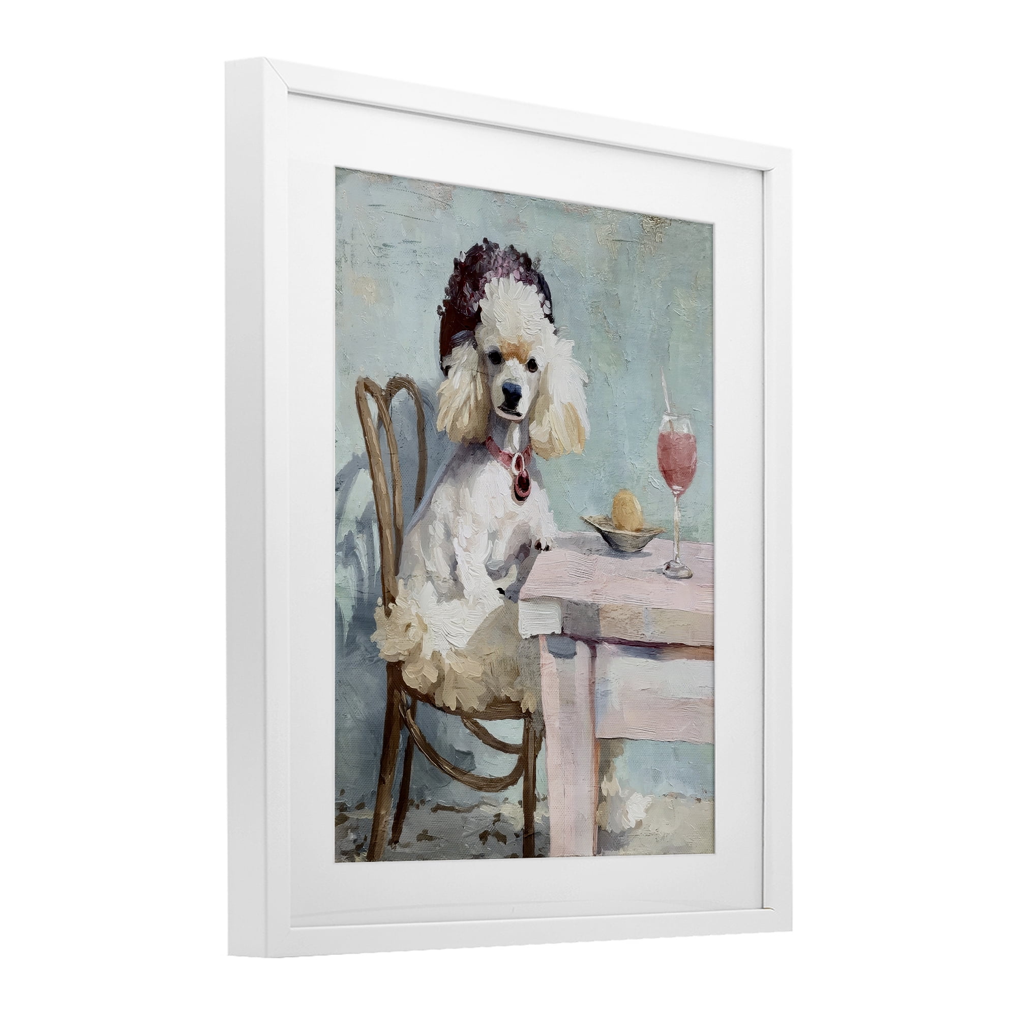 Stupell Industries Ladies Who Lunch Poodle White Framed Print Under Glass, design by Annabelle Hall