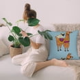 thumbnail image 7 of Modern Linen Throw Pillow Covers Cute Pug Dog Riding On Llama Pillow Covers Pillowcases Home Decor Bed Couch Sofa Office Living Room Cushion(Without Pillow Core), 7 of 7