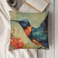 thumbnail image 3 of SHANXI Bird Red Flowers Throw Pillow Covers Cushion Case Polyester Home Decorative Square for Couch Living Room Bedroom Car 22x22in, 3 of 5