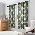 thumbnail image 2 of Yayeee Window Curtains Light Filtering 63"x52" Grommet Panel Pair Home Living Room Decor, Pink Geometric Flowers, 2 of 7